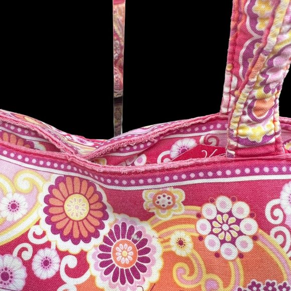Vera Bradley Raspberry Fizz Paisley Betsy Tote Shoulder Bag Purse Pink Zip Close - Picture 7 of 15